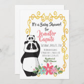 Baby shower van Whimsical Pandas Kaart (Voorkant / Achterkant)
