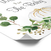 Baby shower van White Pumpkin Greenery wenst Baby Poster (Hoek)