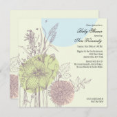 Baby shower van Wild Flowers Kaart (Voorkant / Achterkant)