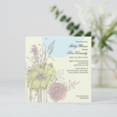 Baby shower van Wild Flowers Kaart (Staand voorkant)