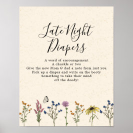 Baby shower van wilde bloem Late Night Diaper Poster