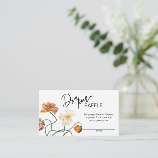 Baby shower van wilde bloem Luierspoelbedekking Informatiekaartje (Staand voorkant)