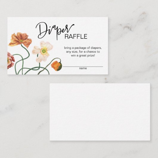 Baby shower van wilde bloem Luierspoelbedekking Informatiekaartje (Voorkant / Achterkant)