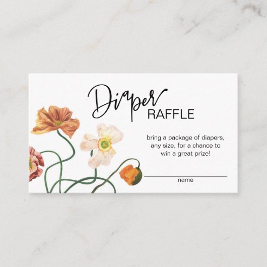 Baby shower van wilde bloem Luierspoelbedekking Informatiekaartje (Voorkant)