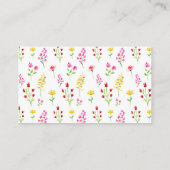 Baby shower van wilde bloem Luierspoelroze Informatiekaartje (Achterkant)