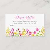 Baby shower van wilde bloem Luierspoelroze Informatiekaartje (Voorkant)
