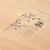 Baby shower van wilde bloemen acryl uitnodigingen (Laagn)