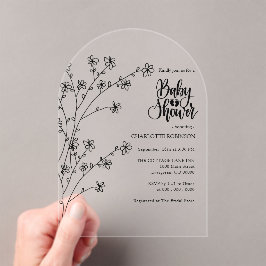 Baby shower van wilde bloemen acryl uitnodigingen