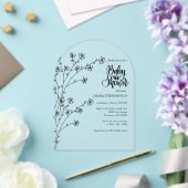 Baby shower van wilde bloemen acryl uitnodigingen (Insitu (Huwelijk))