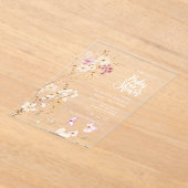 Baby shower van wilde bloemen acryl uitnodigingen (Laagn)
