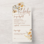 Baby shower van wilde bloemen all in one uitnodiging (Binnen)