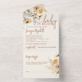 Baby shower van wilde bloemen all in one uitnodiging