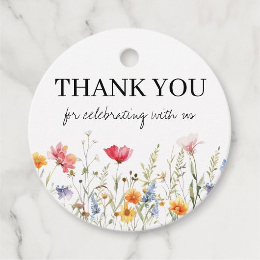 Baby shower van wilde bloemen bedankjes labels (Voorkant)