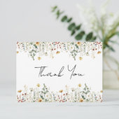 Baby shower van wilde bloemen bedankkaart (Staand voorkant)