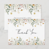 Baby shower van wilde bloemen bedankkaart (Voorkant / Achterkant)