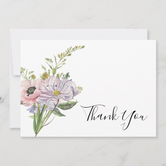 Baby shower van wilde bloemen bedankkaart (Voorkant)