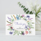 Baby shower van wilde bloemen bedankkaart (Staand voorkant)