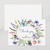 Baby shower van wilde bloemen bedankkaart (Voorkant / Achterkant)
