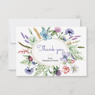 Baby shower van wilde bloemen bedankkaart