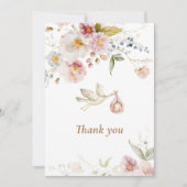Baby shower van wilde bloemen bedankkaart (Voorkant)