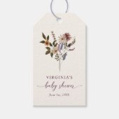 Baby shower van wilde bloemen cadeaulabel (Voorkant)