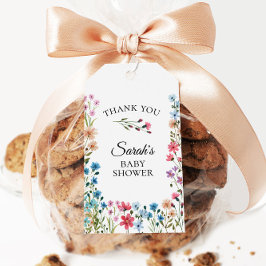 Baby shower van wilde bloemen cadeaulabel
