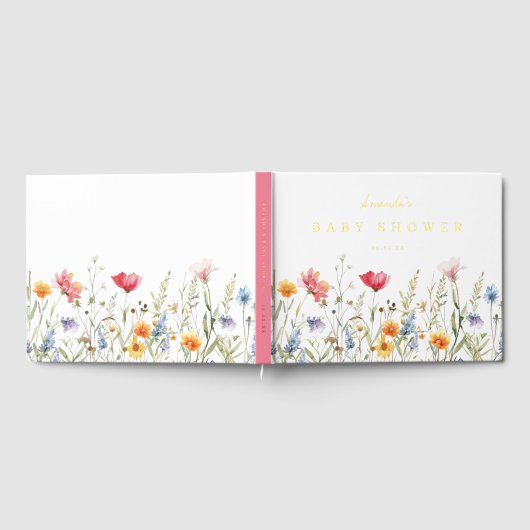 Baby shower van wilde bloemen gastenboek (Volledig)