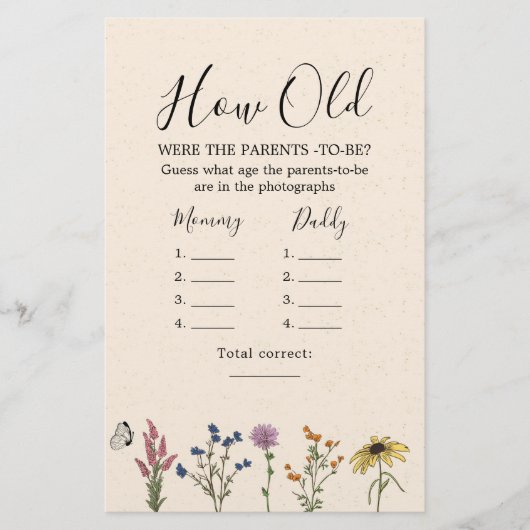  Baby shower van wilde bloemen hoe oud de ouders z (Voorkant)