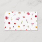 Baby shower van wilde bloemen informatiekaartje (Achterkant)