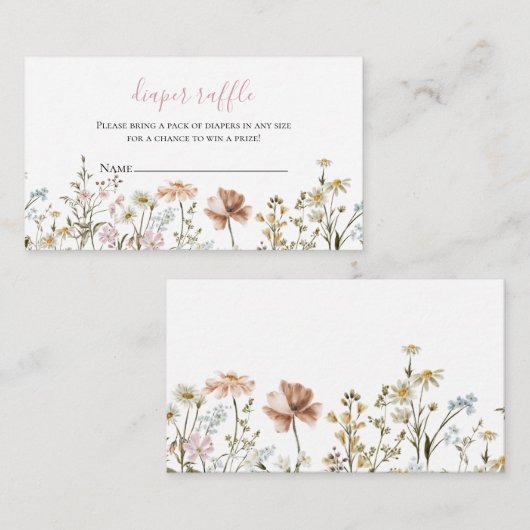 Baby shower van wilde bloemen informatiekaartje (Voorkant / Achterkant)