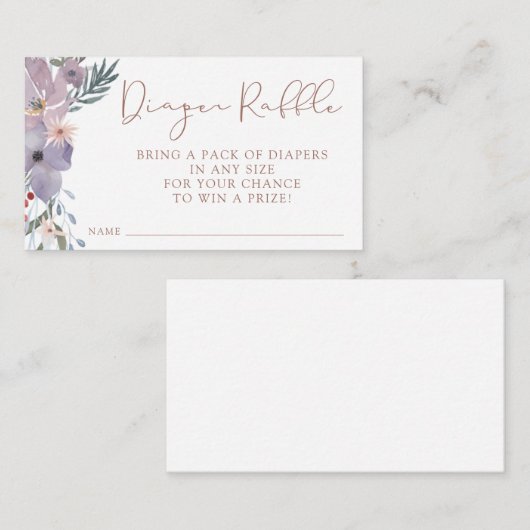 Baby shower van wilde bloemen informatiekaartje (Voorkant / Achterkant)