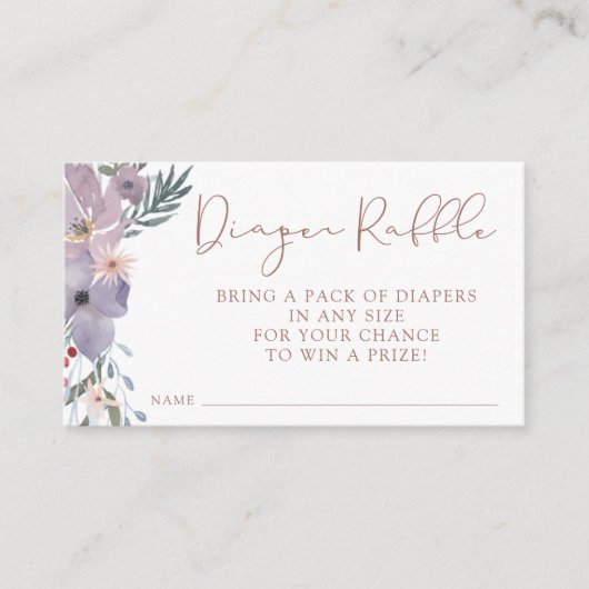 Baby shower van wilde bloemen informatiekaartje (Voorkant)