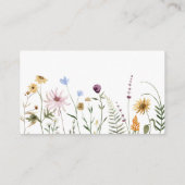 Baby shower van wilde bloemen informatiekaartje (Achterkant)