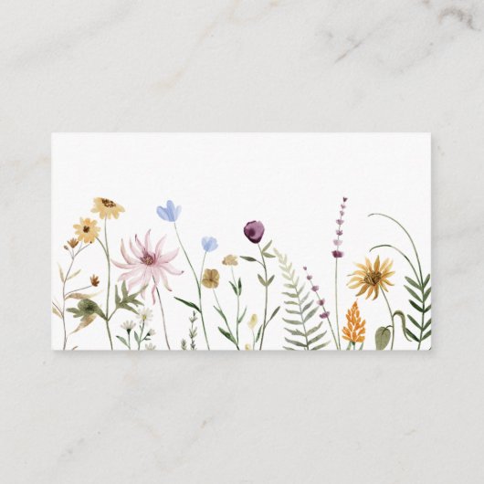 Baby shower van wilde bloemen informatiekaartje (Achterkant)