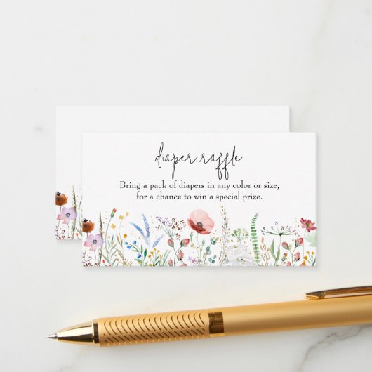 Baby shower van wilde bloemen informatiekaartje (Voorkant / Achterkant in situ)