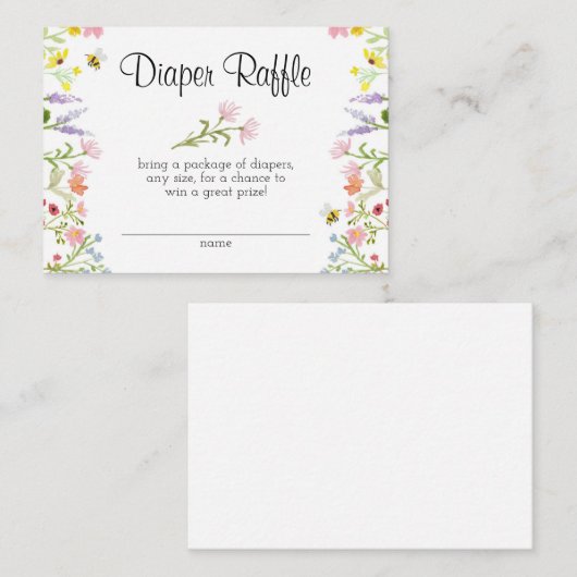 Baby shower van wilde bloemen  informatiekaartje (Voorkant / Achterkant)