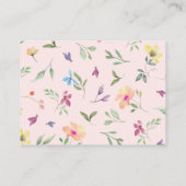 Baby shower van wilde bloemen informatiekaartje (Achterkant)