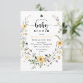 Baby shower van wilde bloemen - Kaart (Staand voorkant)