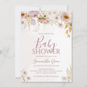 Baby shower van wilde bloemen kaart (Voorkant)
