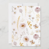 Baby shower van wilde bloemen kaart (Achterkant)