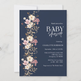 Baby shower van wilde bloemen kaart
