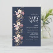 Baby shower van wilde bloemen kaart (Staand voorkant)