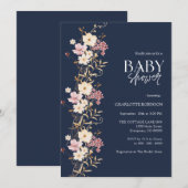 Baby shower van wilde bloemen kaart (Voorkant / Achterkant)