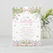 Baby shower van wilde bloemen kaart (Staand voorkant)