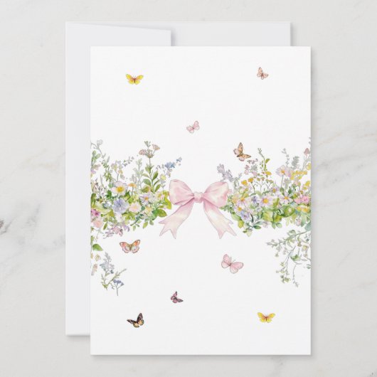 Baby shower van wilde bloemen kaart (Achterkant)