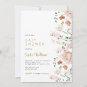 Baby shower van wilde bloemen kaart (Voorkant)