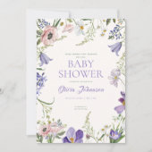 Baby shower van wilde bloemen kaart (Voorkant)