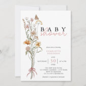 Baby shower van wilde bloemen kaart (Voorkant)
