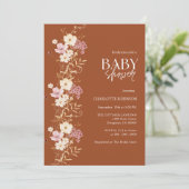 Baby shower van wilde bloemen kaart (Staand voorkant)