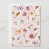 Baby shower van wilde bloemen kaart (Achterkant)